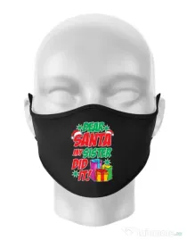 Masca personalizata reutilizabila My sister did it Negru
