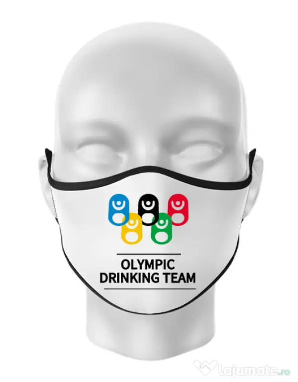 Masca personalizata reutilizabila Olympic drinking team Alb