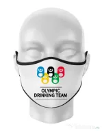 Masca personalizata reutilizabila Olympic drinking team Alb