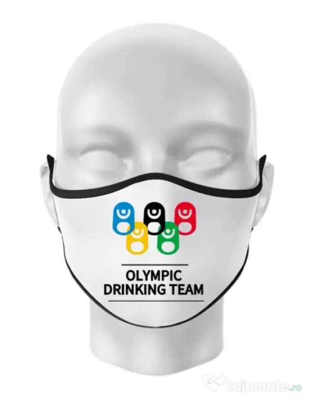 Masca personalizata reutilizabila Olympic drinking team Alb