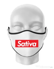 Masca personalizata reutilizabila Sativa Alb