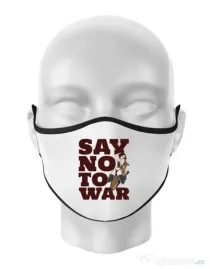 Masca personalizata reutilizabila Say no to war Alb