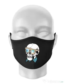 Masca personalizata reutilizabila Skull Holiday Negru