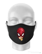 Masca personalizata reutilizabila Spiderman pizza Negru