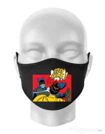 Masca personalizata reutilizabila Stay home Robin Negru