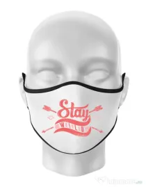 Masca personalizata reutilizabila Stay wild Alb