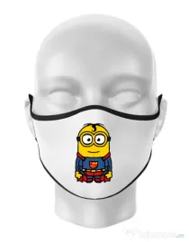 Masca personalizata reutilizabila Super minion Alb