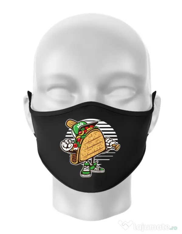 Masca personalizata reutilizabila Taco Negru