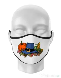 Masca personalizata reutilizabila Thank Giving Alb