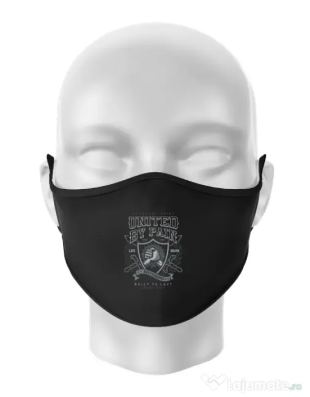 Masca personalizata reutilizabila United By Pain Negru