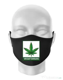 Masca personalizata reutilizabila Vegetarian Negru