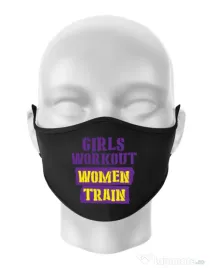 Masca personalizata reutilizabila Women train Negru