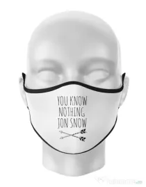 Masca personalizata reutilizabila You know nothing Alb
