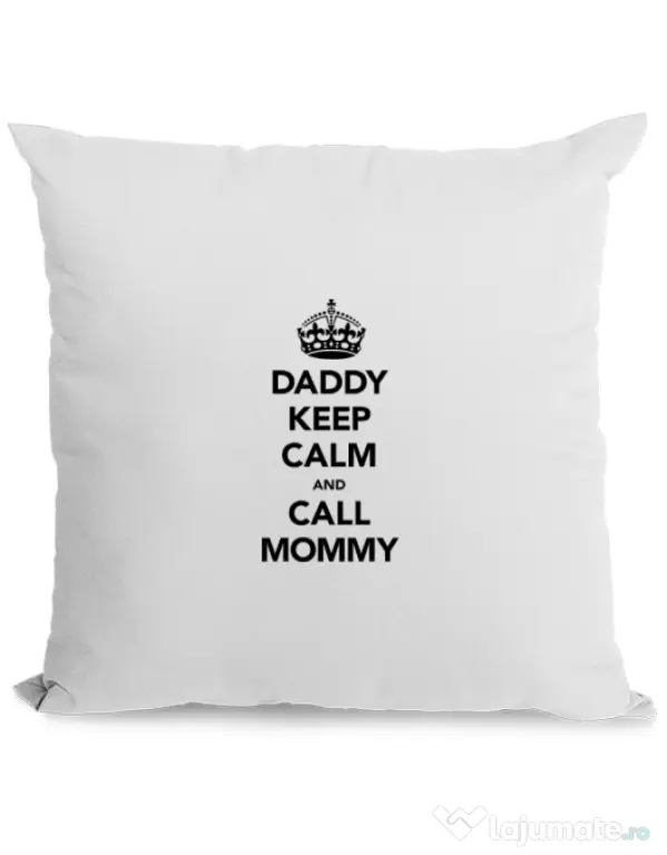 Perna personalizata Daddy keep calm Alb