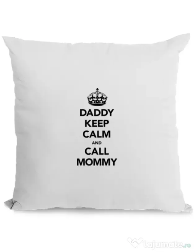 Perna personalizata Daddy keep calm Alb