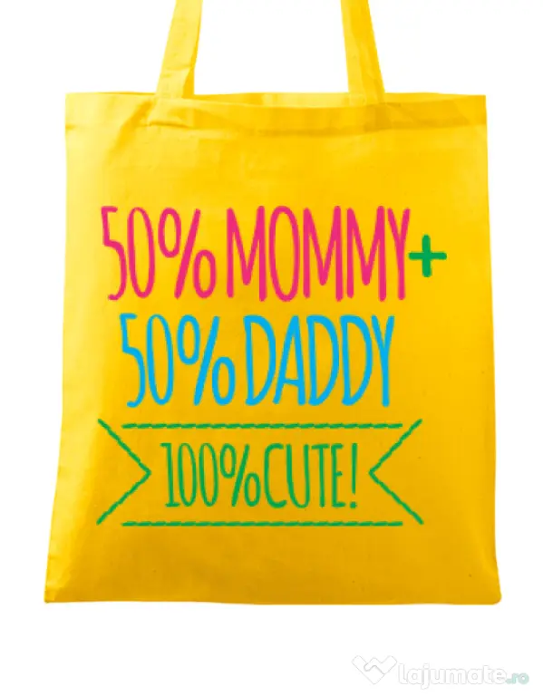 Sacosa din panza 100 Cute Galben