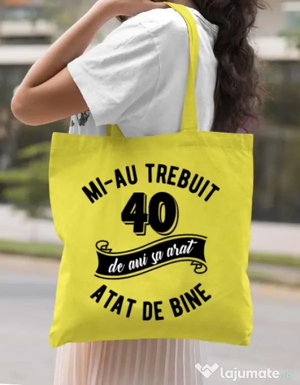 Sacosa din panza 40 de ani Galben