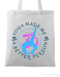 Sacosa din panza A better person Alb
