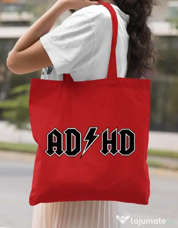 Sacosa din panza ADHD Rosu