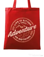 Sacosa din panza Adventure or nothing Rosu