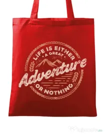 Sacosa din panza Adventure or nothing Rosu