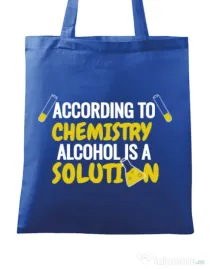 Sacosa din panza Alcohol is a solution Albastru regal