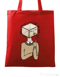 Sacosa din panza Am I thinking outside the box Rosu