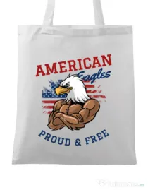 Sacosa din panza American eagles Alb