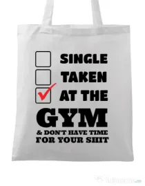 Sacosa din panza At the gym Alb