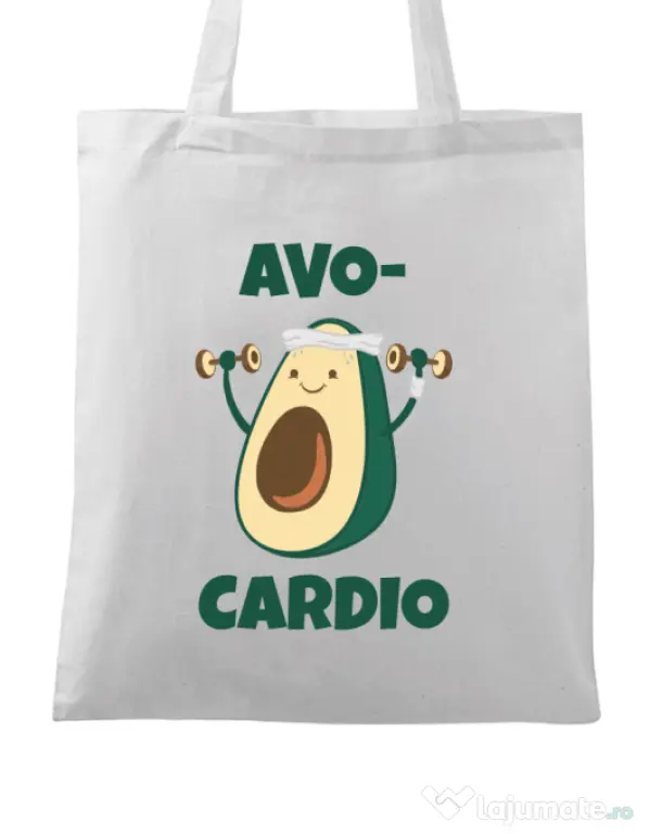 Sacosa din panza Avo-cardio Alb
