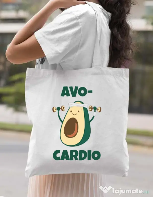 Sacosa din panza Avo-cardio Alb