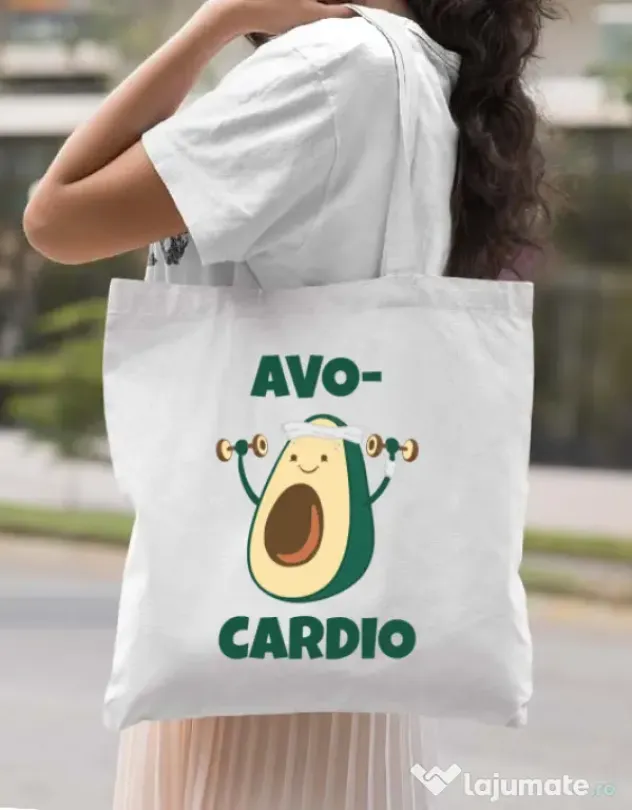 Sacosa din panza Avo-cardio Alb