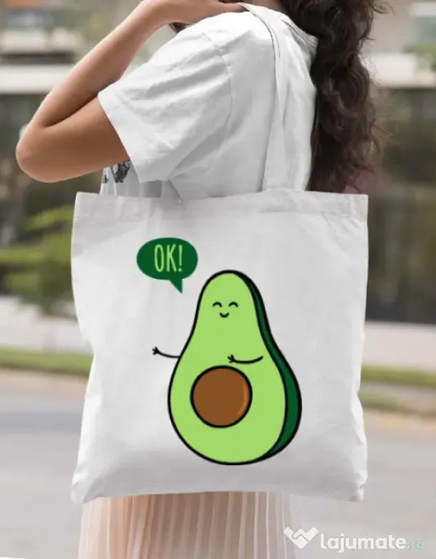 Sacosa din panza Avocuddle 2 Alb