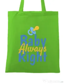 Sacosa din panza Baby always right Verde mar