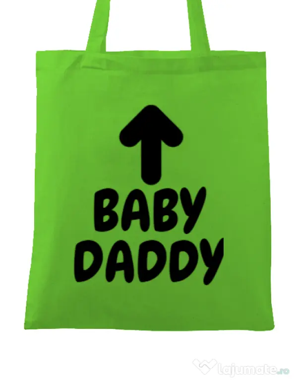 Sacosa din panza Baby daddy Verde mar