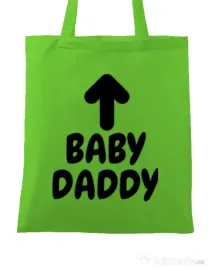 Sacosa din panza Baby daddy Verde mar