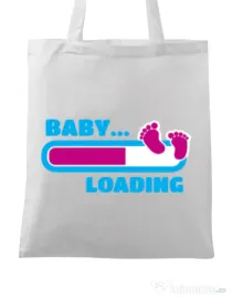 Sacosa din panza Baby loading Alb