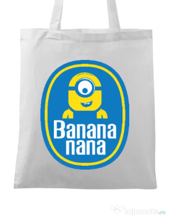 Sacosa din panza Bananana Alb