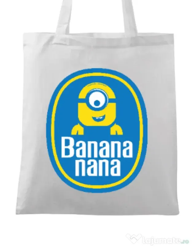 Sacosa din panza Bananana Alb