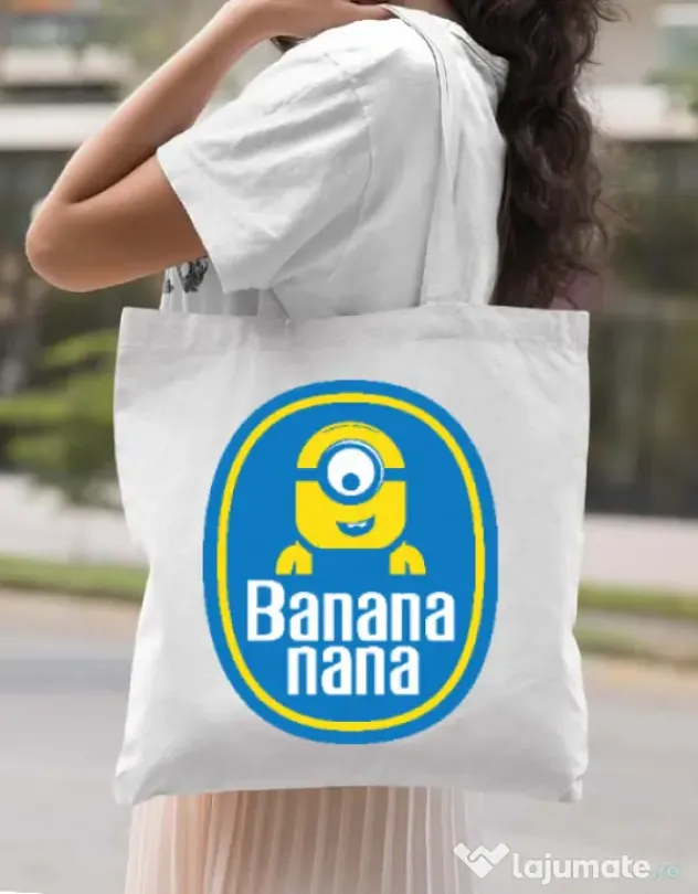 Sacosa din panza Bananana Alb