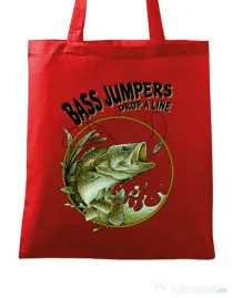 Sacosa din panza Bass jumpers drop a line Rosu
