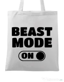 Sacosa din panza Beast mode Alb