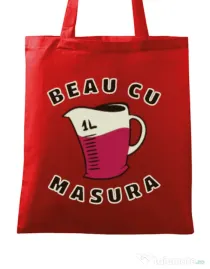 Sacosa din panza Beau cu masura Rosu