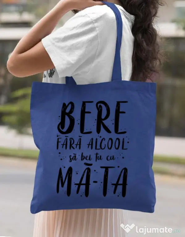 Sacosa din panza Bere fara alcool Albastru regal