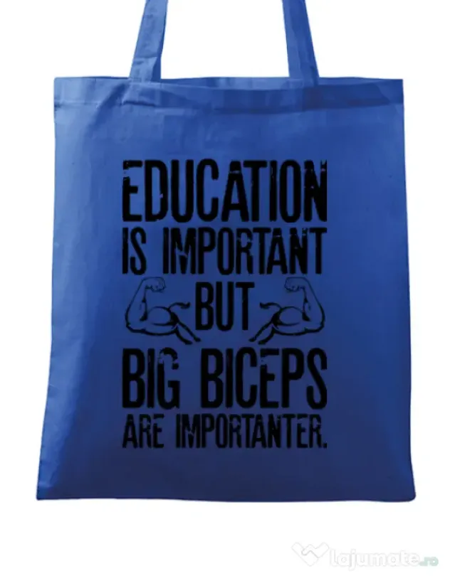 Sacosa din panza Big biceps Albastru regal