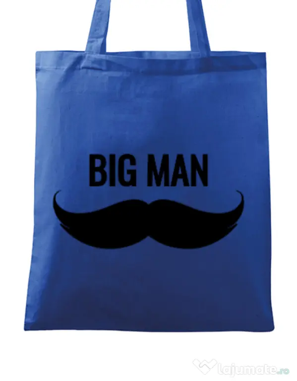 Sacosa din panza Big man Albastru regal