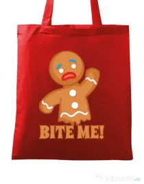 Sacosa din panza Bite me Rosu