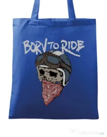 Sacosa din panza Born to ride Albastru regal