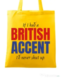 Sacosa din panza British accent Galben