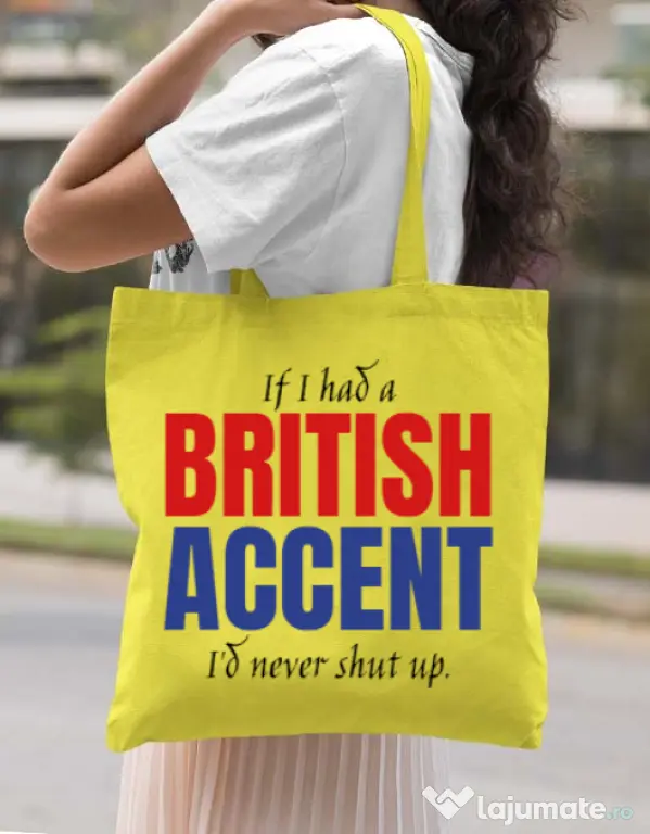 Sacosa din panza British accent Galben